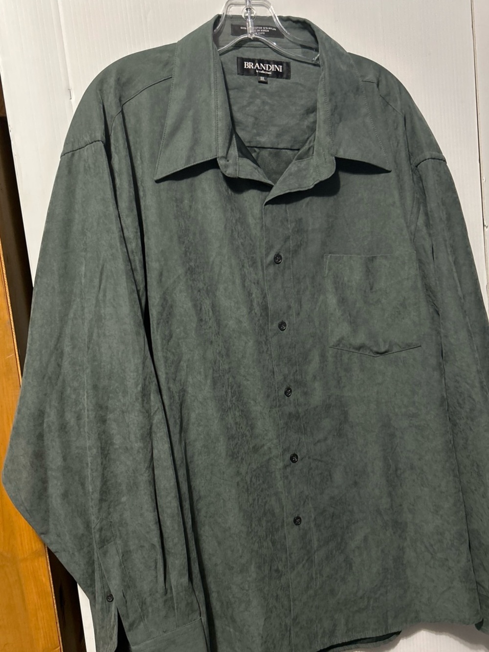 Brandini Men's Dark Green Dress Shirt
